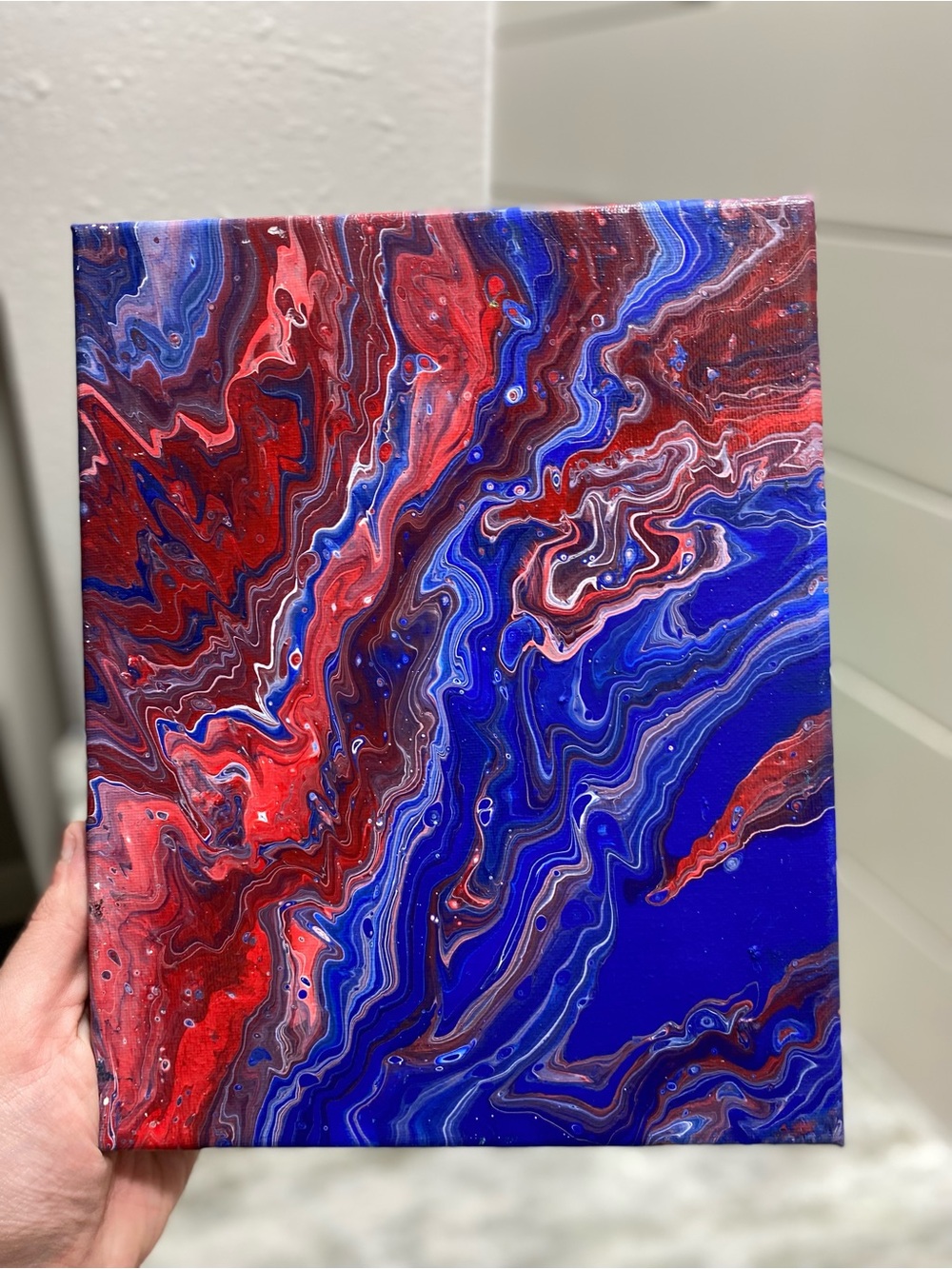 Abstract Blue and Red Canvas Art